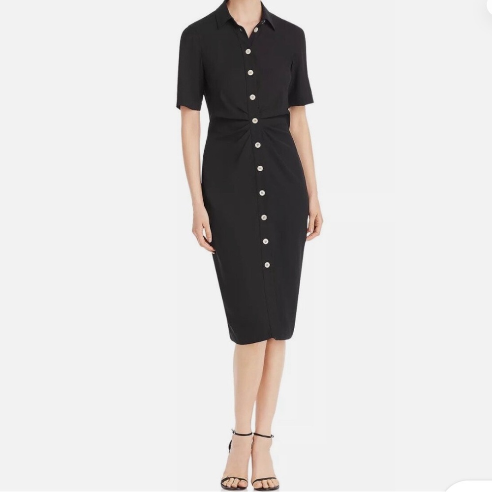 Kate Spade Black Ruched Shirt Dress